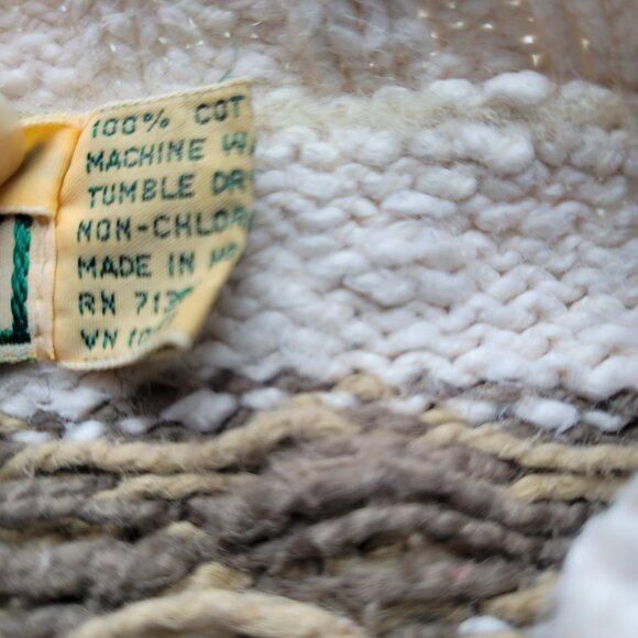 LL Bean Southwestern Print 100% Cotton Crew Neck Sweater Size L - Picture 6 of 7